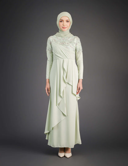 HAFEEYA DRESS - GREEN TEA