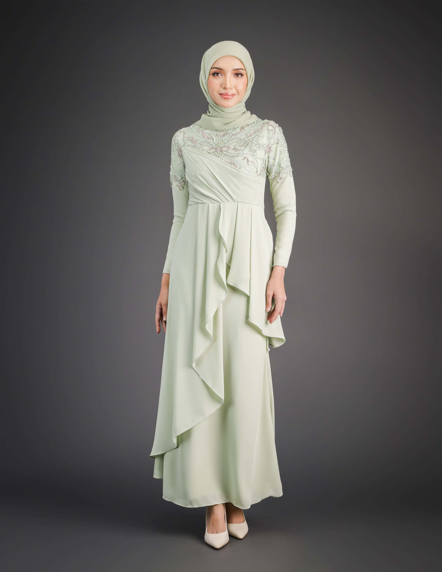 HAFEEYA DRESS - GREEN TEA