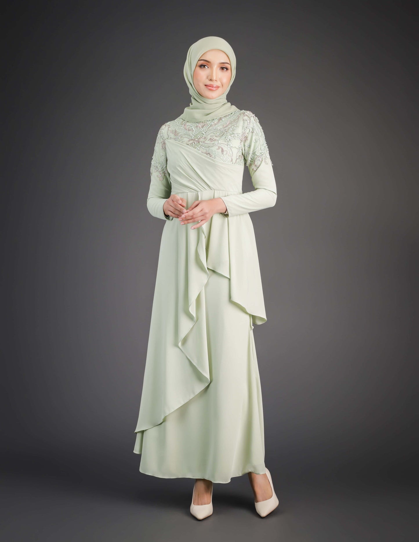 HAFEEYA DRESS - GREEN TEA