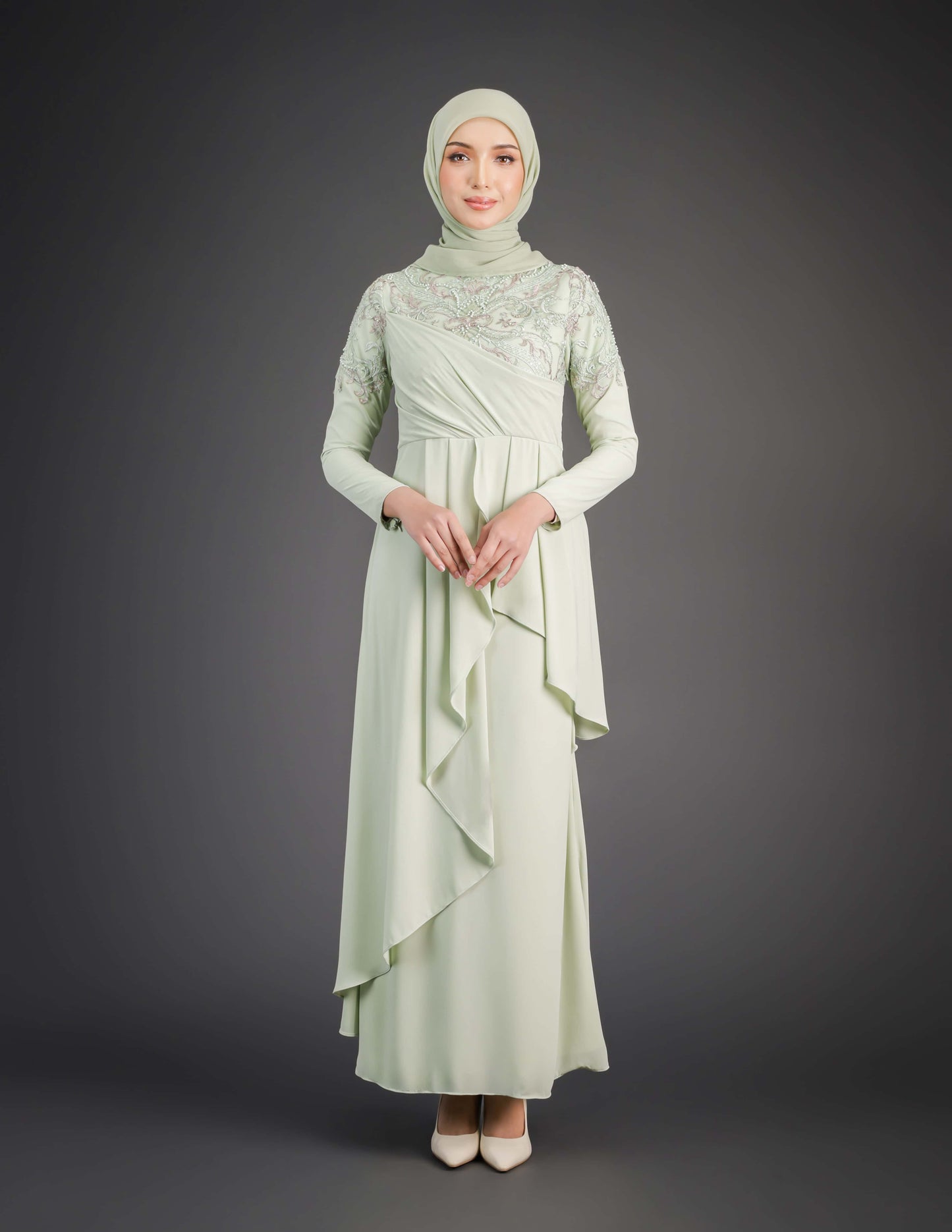 HAFEEYA DRESS - GREEN TEA