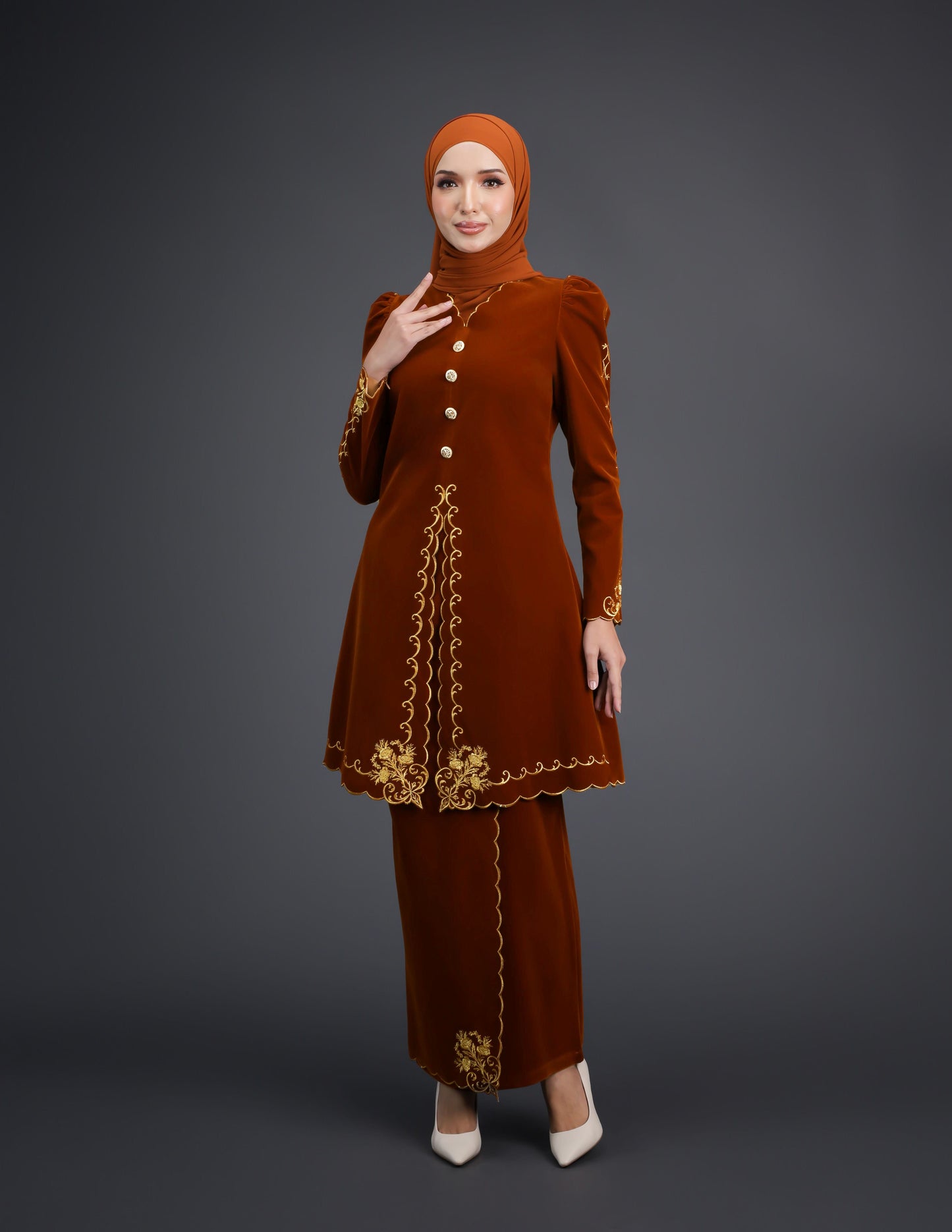 NAIFAH KEBAYA - BRICK ORANGE