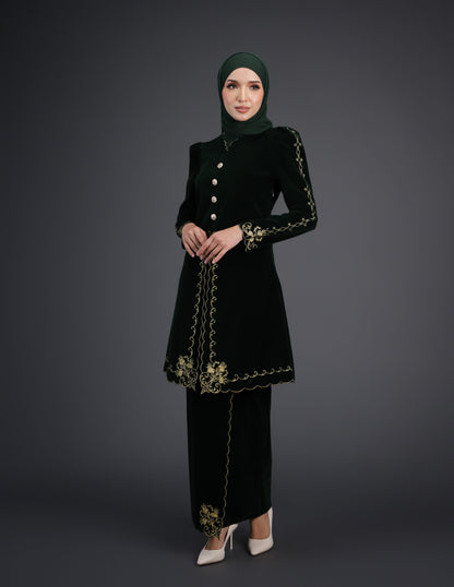 NAIFAH KEBAYA - EMERALD GREEN (Pre Order)