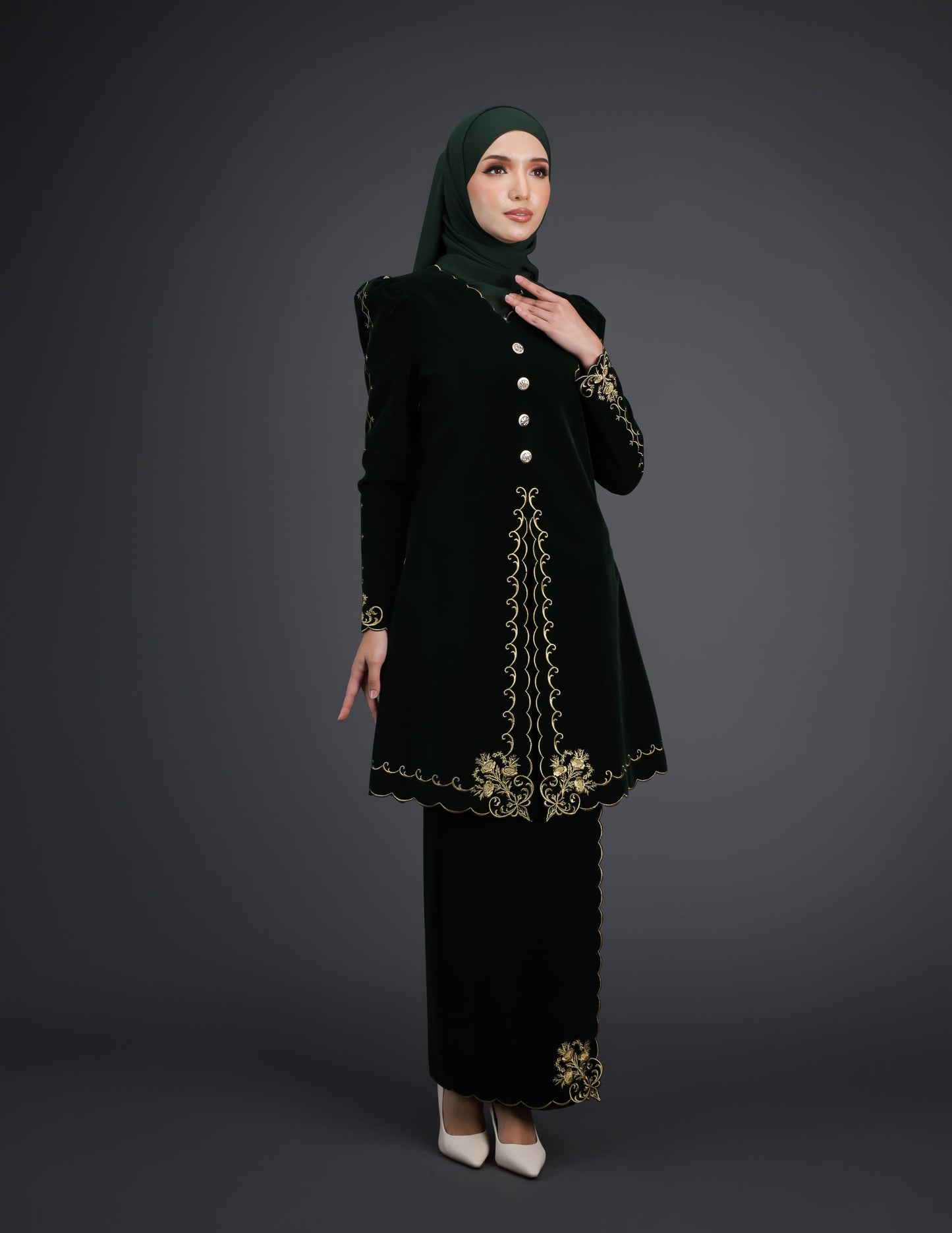 NAIFAH KEBAYA - EMERALD GREEN (Pre Order)