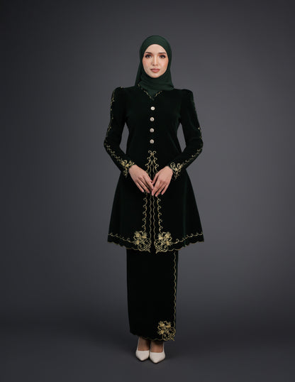 NAIFAH KEBAYA - EMERALD GREEN (Pre Order)