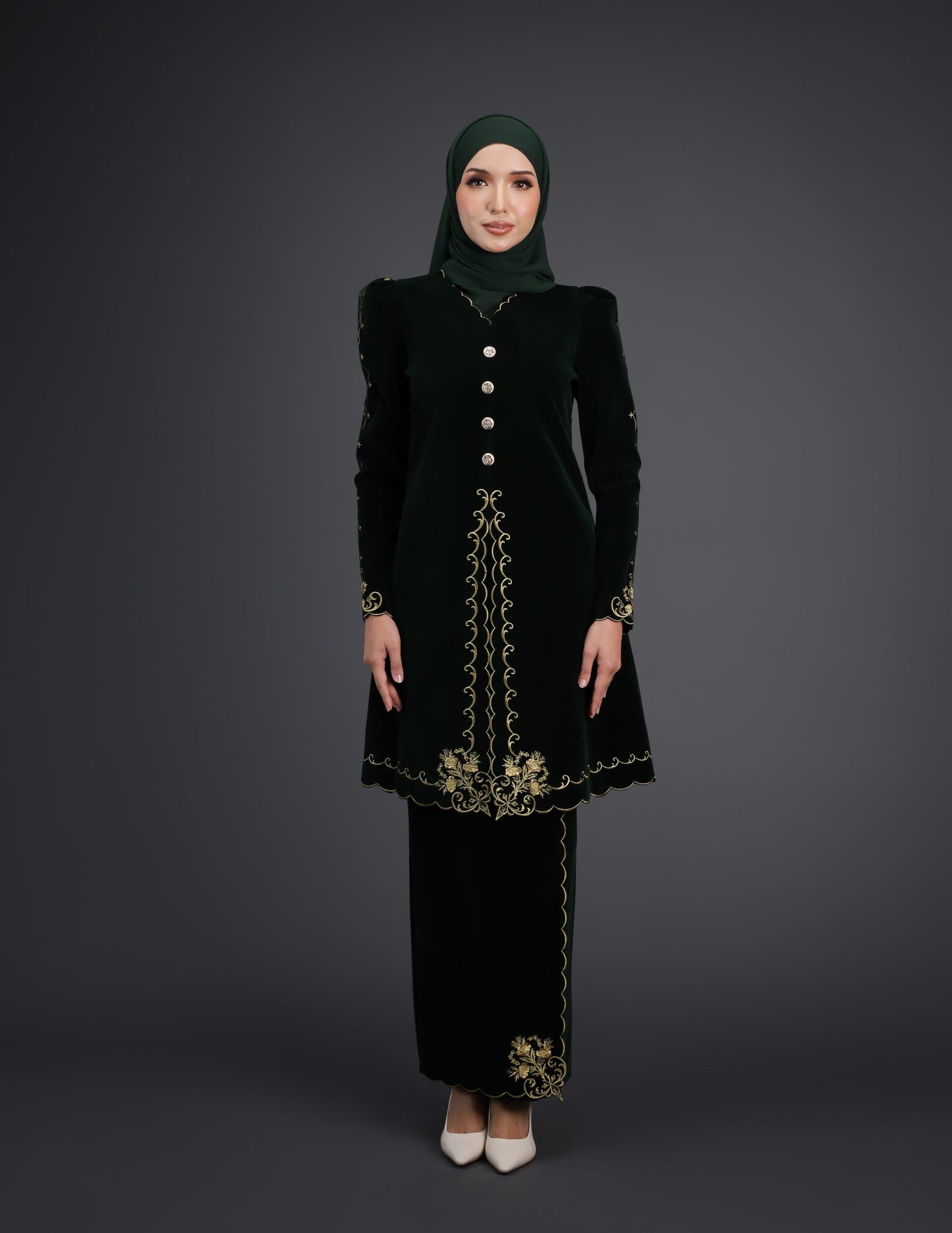 NAIFAH KEBAYA - EMERALD GREEN (Pre Order)