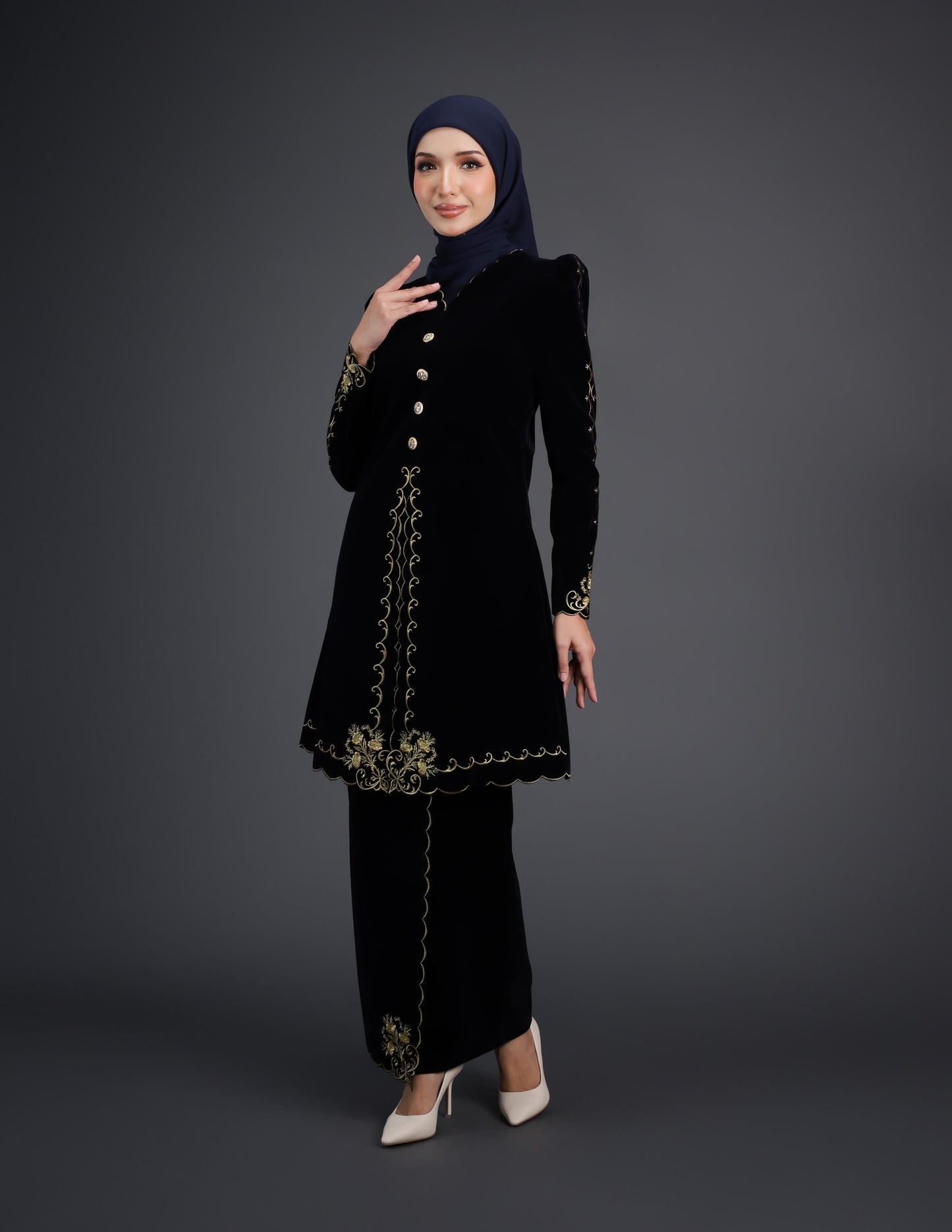 NAIFAH KEBAYA - NAVY BLUE (Pre Order)