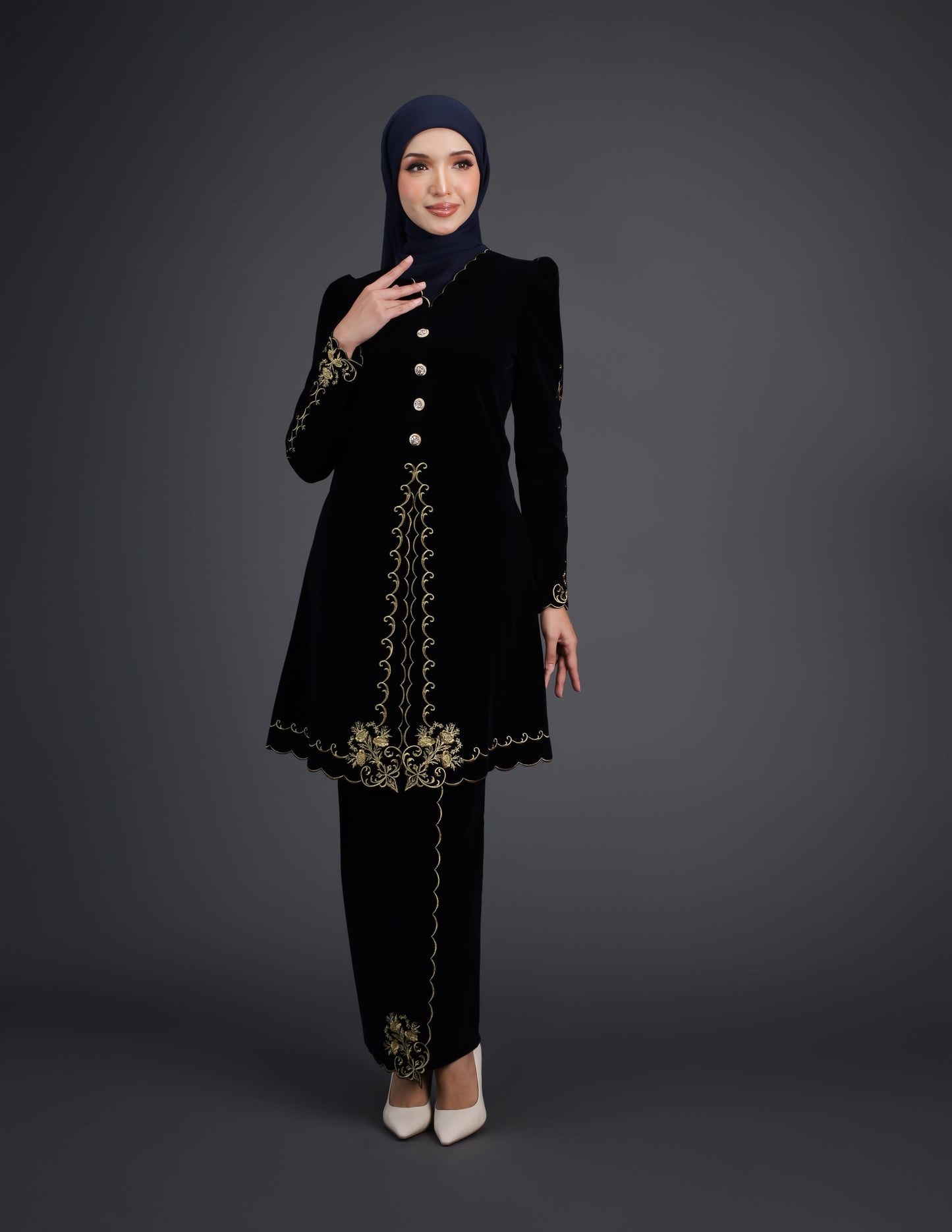 NAIFAH KEBAYA - NAVY BLUE (Pre Order)