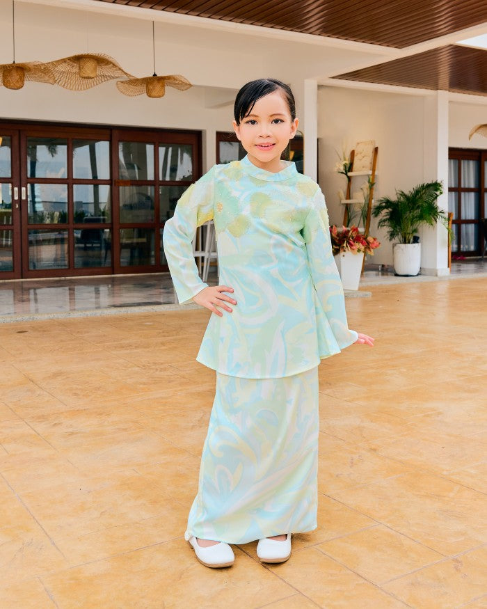 ELSA KURUNG (KID) - BLUISH MINT (Pre Order)