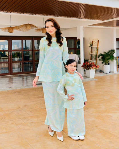 ELSA KURUNG (KID) - BLUISH MINT (Pre Order)